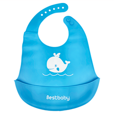 哩哩摳摳 LILIKOKO 兒童吃飯圍兜，藍色，環保PP材質, 1入, 1件