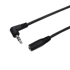 i-gota 愛購它 L型 3.5 AUX 立體聲延長線，3.5mm公對母, 3.5PS02-L, 黑色, 1條