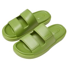 UTUNE 雙帶厚底拖鞋, EVA材質, 防滑耐磨柔軟耐穿, 綠色, 1雙