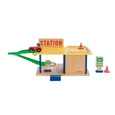 Moulin Roty 木質遊戲組 3歲以上兒童玩具, 加油站, 1組