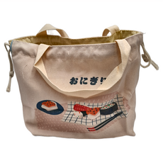 日式和風束口便當袋 便攜手提 棉麻束口袋, 180g, 白色, 1個