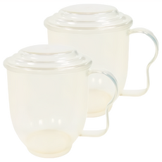 WHOLE HEIGHT 闔樂泰 微波巧手杯2件組 350cc 迷你杯 耐熱TPX可微波, 1組, 透明