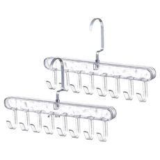 SP SAUCE 省空間8連勾吊帶衣架 透明色, 2個