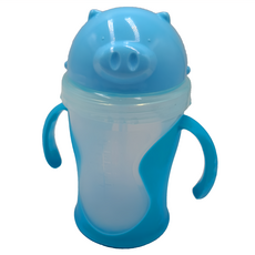 Basilic 貝喜力克 動物造型滑蓋喝水杯-240ml, 1個, 藍色