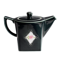 佐和陶瓷 藏青釉玫瑰茶壺 日本製 450ml - 日式陶瓷茶具 典雅圖案 品茗首選, 1個, 單一顏色, 單件