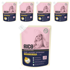 RICO Baby 金盞花有機天然洗衣精補充包 溫和配方 適合敏感肌膚, 1.8L, 5包