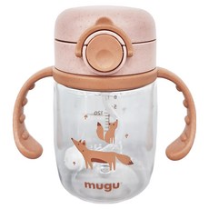 mugu 沐咕寶貝 小麥纖維 Tritan 重力球學習杯 220ml, 咖啡色, 1個