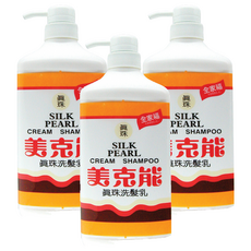 MEKELONG 金美克能 真珠洗髮乳 清甜桃香 含絲蛋白和卵磷脂 秀髮柔順有光澤, 1000cc, 3瓶