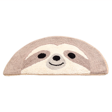 日本 TOMO 可愛地墊 棉80% 聚脂纖維10%, 半圓形75 x 35cm, 樹懶半圓形