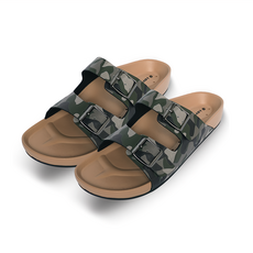 LOTTO 樂得 CAPRI 迷彩休閒拖鞋 男款 舒適透氣 可調節 綠迷彩, 270mm