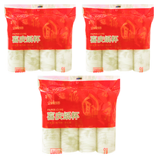 Mass 生活好物 一次性可分解環保紙水杯 210ml 喜福, 100個, 3組