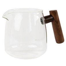 matrix 胡桃木手柄弧型玻璃分享壺 透明色 600ml 耐熱玻璃 手沖咖啡, 分享壺, 1個