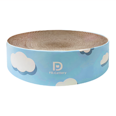 T.N.A. 悠遊 圓型瓦楞紙盆 貓抓板, 雲朵, 1個, 大(41 x 41 x 10cm)