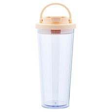 cook power 鍋寶 晶透雙層吸管杯 附吸管 + 吸管刷, 香草奶, 700ml, 1個