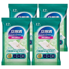 Let-Green 立得清 淨味消臭濕托巾, 專利無香配方不致敏, 孕婦安心使用, 分解臭味源頭, 無酒精無防腐劑, 4包
