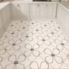 復古花紋PVC 抹净地墊, 月白風清, 1個