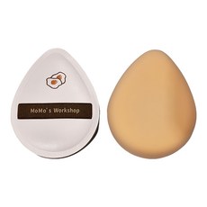 MoMo's Workshop 毛吉吉 棉花糖氣墊粉撲, 水滴型 Set 2個, 遇水不變大, 強抓粉釋粉, 吃粉不吸油, 咖白色, 2件