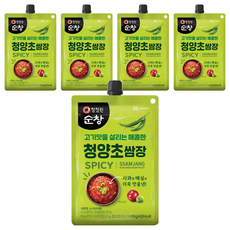 清淨園 Sunchang 擠擠傳統生菜包肉用醬 (辣味) 含青陽辣椒, 190g, 5包