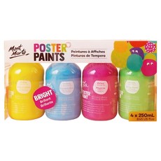 Mont Marte 蒙瑪特 250ml廣告顏料4色組-基本色mpst4001, 1入, 250ml
