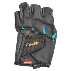 gamakatsu 五指切指釣魚手套, 黑色, 1雙