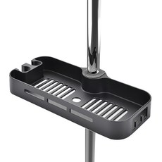 淋浴立桿工業風升降置物架 (DCZ-1001) 進口高密度ABS材質, 331g, 黑色, 1個