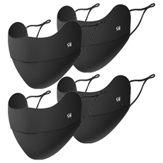 GOLOV.EJOy 冰絲防曬口罩, 黑色 均碼, 1個, 4個