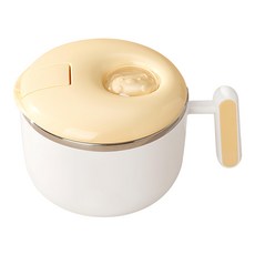 couselect 卡通304不鏽鋼泡麵碗 大容量保溫萌喵黃 1.5L, 萌喵黃, 1個