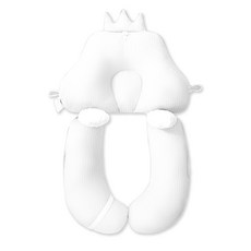 OhBabyLying 嬰兒枕 安撫定型枕 荳荳絨 + 網眼, 白色, 1組