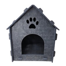 上手家居 貓窩/狗窩 房子型 45 x 41 x 53cm 寵物屋 組裝方便 耐抓耐磨, 1個, 深灰色