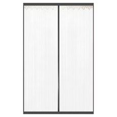 西格傢飾 全新升級加寬多段式超靜音防蚊門簾 磁吸自動閉合 防蚊蟲, 100 x 210cm, 素面灰色