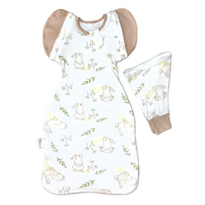 OhBabyLying 可換袖成長包巾, 夏季輕薄款, 親膚透氣, 田野兔兔