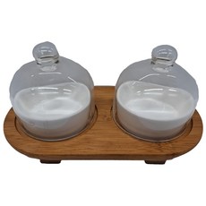 HOFF 點心碗 Set, 玻璃+竹器+陶瓷, L22W8.5H11.5cm, 1組