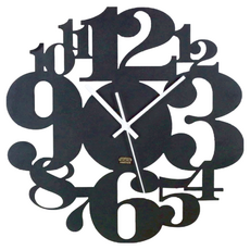 OPUS 東齊金工 歐式鐵藝時鐘 靜音壁掛鐘 造型壁鐘 38x2.5x38cm 鐵藝烤漆, 數字遊戲 + 經典黑