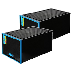 KEYWAY 聯府 時尚黑抽屜整理箱 VK-729 64L, 水藍色, 2個