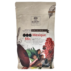 CACAO BARRY 可可巴芮 醇品墨西哥苦甜調溫巧克力66% 鈕扣狀, 1kg, 1包
