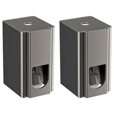 太空鋁擠牙膏器，太空鋁+ABS+矽膠材質，附貼片, 灰色, 2個