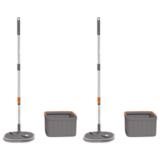 淨污分離拖把組 拖布 x 2, 102~128cm可伸縮拖把桿 + 30 x 18cm分離桶身, 2組, 拖把 102~128cm + 桶身 30 x 18cm