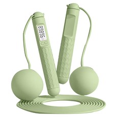 MICHAEL FITNESS 麥克健身 兩用跳繩, 負重大球 減肥專用 可調節繩長 精準計數器, 綠色, 1組, 150 x 100 x 50