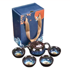 茶具禮盒 200ml茶壺 50ml茶杯, 西施壺 + 茶杯 x 4, 窯變天幕, 1組