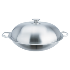 Hi CHEF 掌廚 316不鏽鋼雙炳中華鍋 附蓋, 1個, 36cm