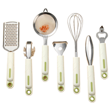 Mass 廚房烘焙工具7件組 多功能不鏽鋼 包含刨絲器、濾網、打蛋器等 輕鬆料理烘焙, 1組