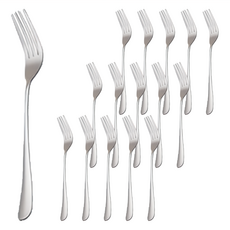 理享家 耐磨耐用型 410不鏽鋼餐具組 標準餐叉，光亮如鏡易清洗, 1組