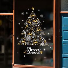 聖誕裝飾無痕壁貼 - 金色聖誕樹 PVC材質, 90 x 60cm