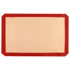 多功能紅色 M(40 x 30cm) 矽膠不沾墊 烘焙揉麵墊, 1個