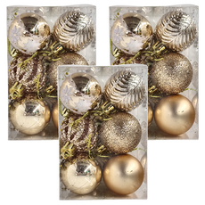 造型球 Set 12入, 40mm, 香檳金, 3盒