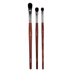Galatea 葛拉蒂 紅木系列 大中小圓眼影刷 遮瑕刷 Set 3件, 纖維毛 天然紅木柄, 1組