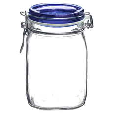 Bormioli Rocco 藍蓋密封罐 - 透明, 1.12L, 1個