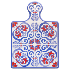 TROMSO 美好生活抗汙隔熱墊E03 24x17cm 廚房隔熱墊 鍋墊, 白色 + 紅色 + 藍色, 1個