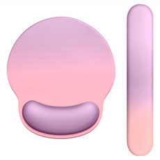 UniSync 漸層親膚舒壓回彈支撐滑鼠墊手腕墊套組, 紫粉色, 1組