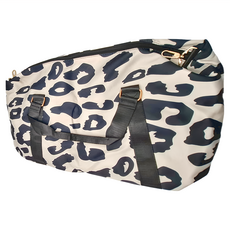 豹紋肩背包, 超大容量旅行運動專用, 防潑水材質, 黑色, 不適用